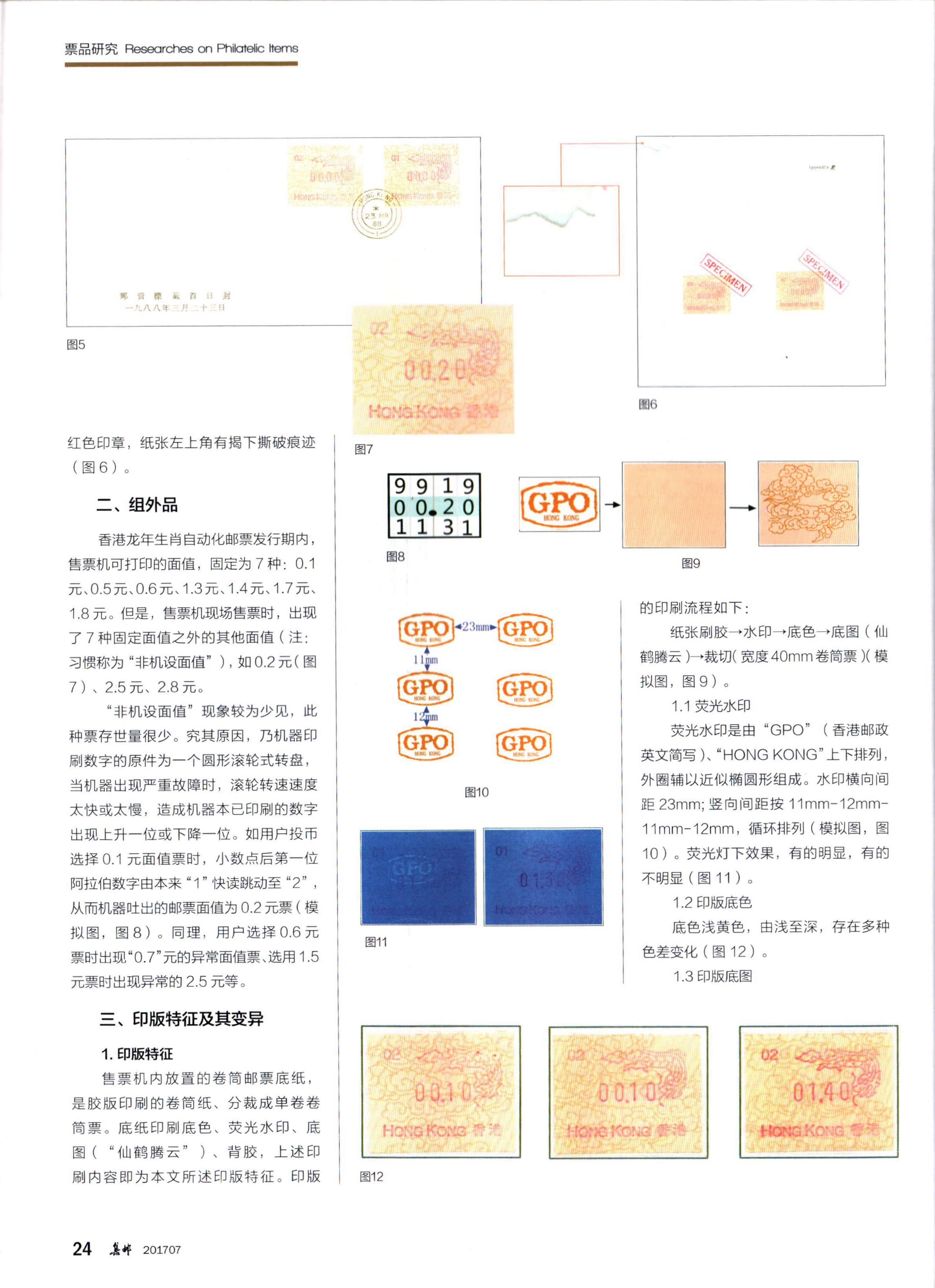 香港生肖龙年自动化邮票2（《集邮》2017